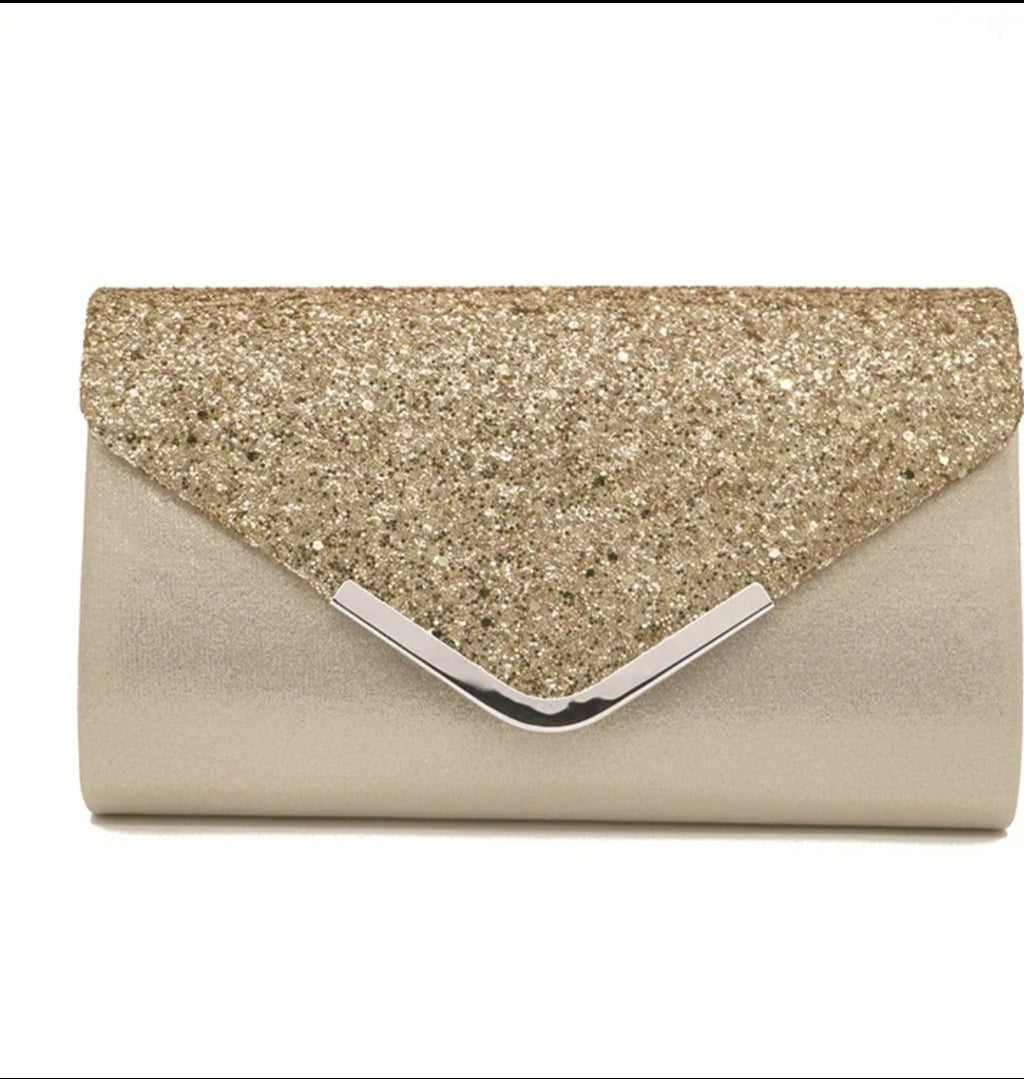 Glitter Envelope Clutch Bag