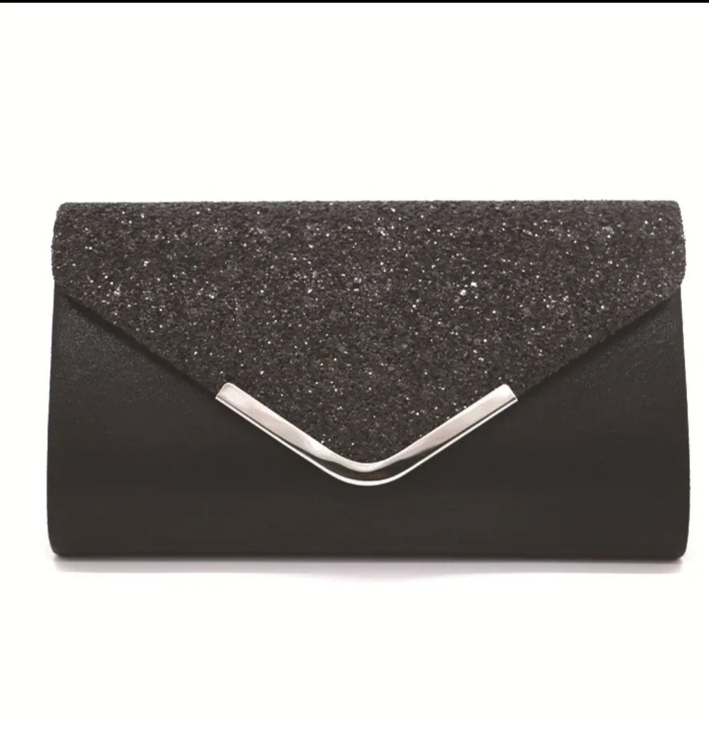 Glitter Envelope Clutch Bag