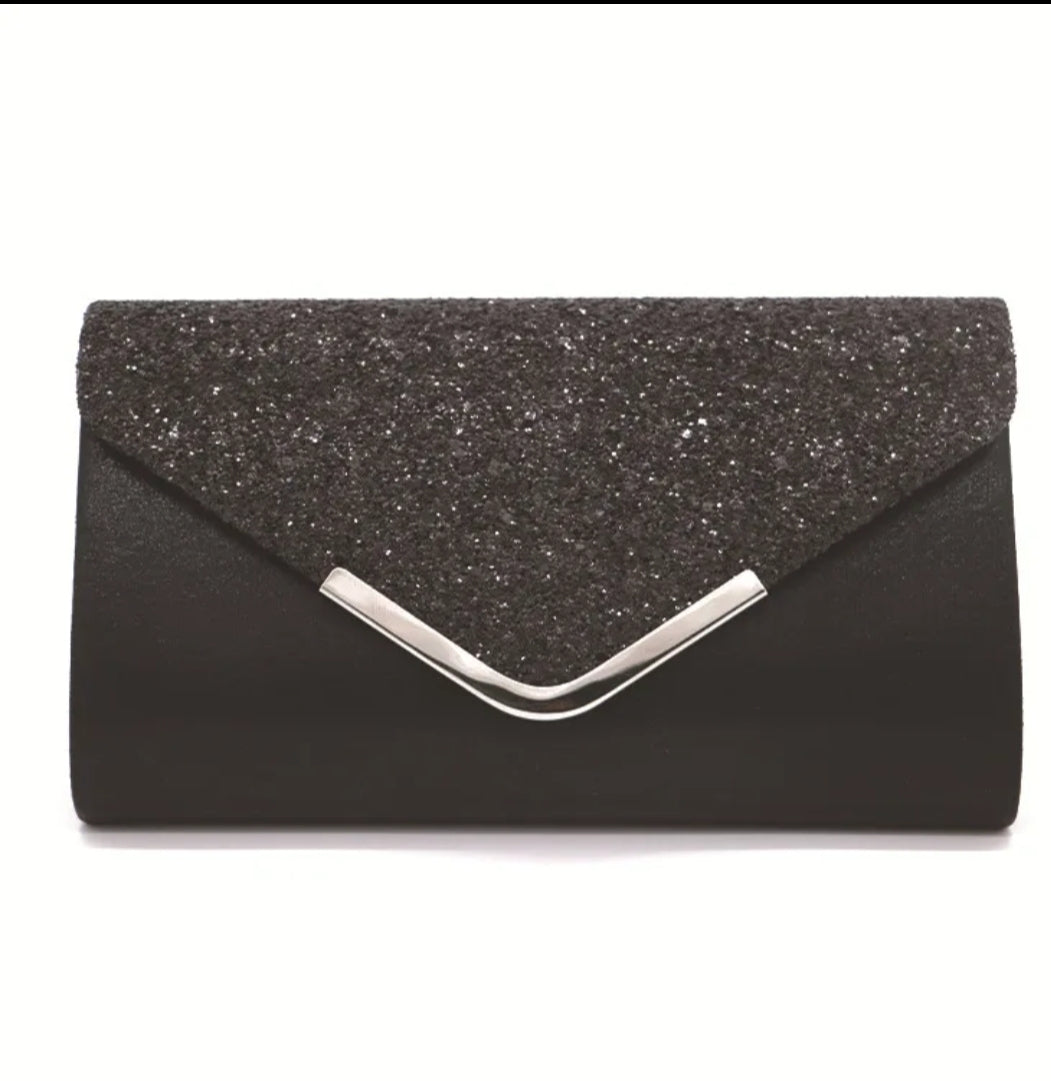 Glitter Envelope Clutch Bag