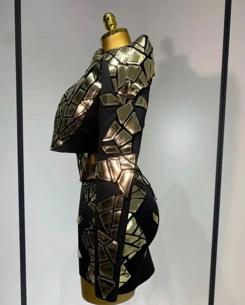 2pc Mirrored Dress suit